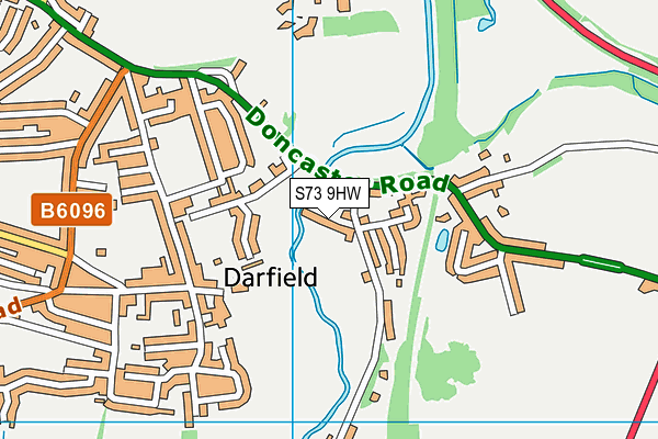 S73 9HW map - OS VectorMap District (Ordnance Survey)