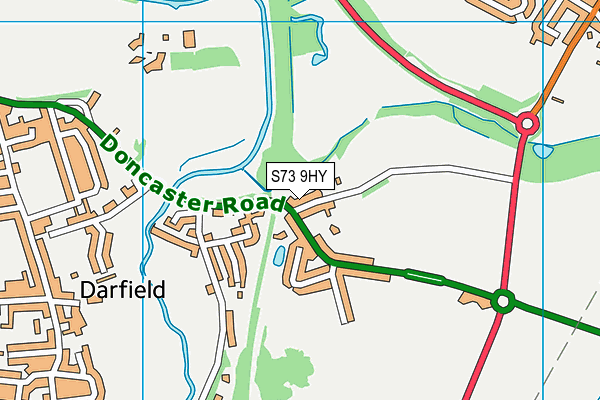 S73 9HY map - OS VectorMap District (Ordnance Survey)