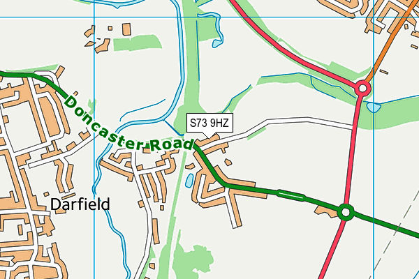 S73 9HZ map - OS VectorMap District (Ordnance Survey)