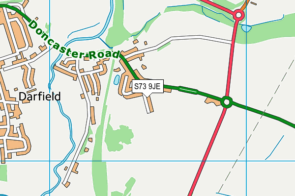 S73 9JE map - OS VectorMap District (Ordnance Survey)