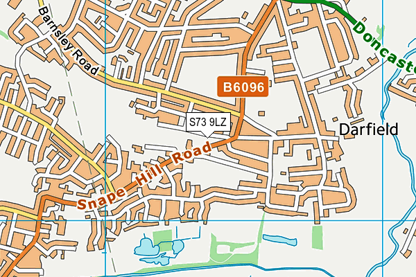 S73 9LZ map - OS VectorMap District (Ordnance Survey)