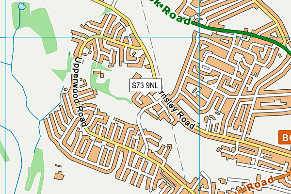 Upperwood Academy map (S73 9NL) - OS VectorMap District (Ordnance Survey)