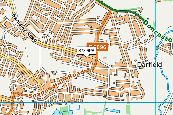 S73 9PB map - OS VectorMap District (Ordnance Survey)