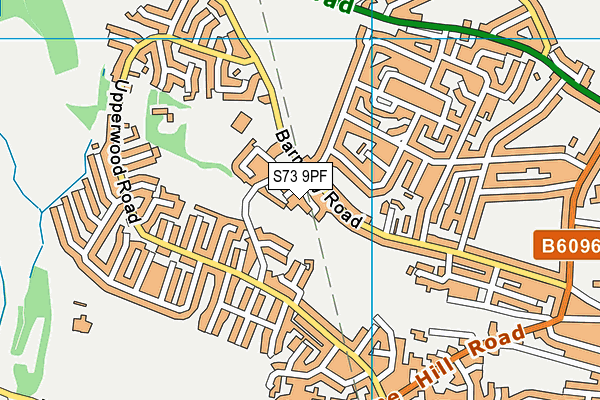 S73 9PF map - OS VectorMap District (Ordnance Survey)