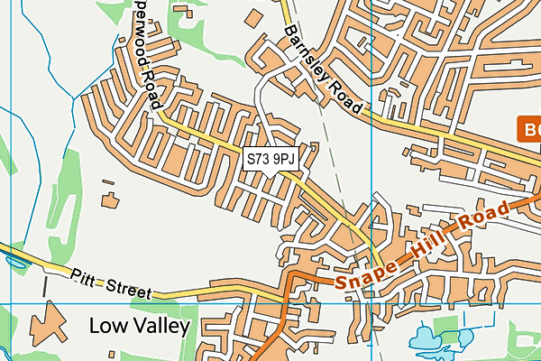 S73 9PJ map - OS VectorMap District (Ordnance Survey)