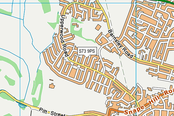 S73 9PS map - OS VectorMap District (Ordnance Survey)