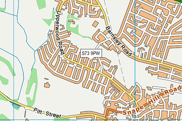 S73 9PW map - OS VectorMap District (Ordnance Survey)