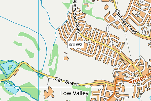 S73 9PX map - OS VectorMap District (Ordnance Survey)