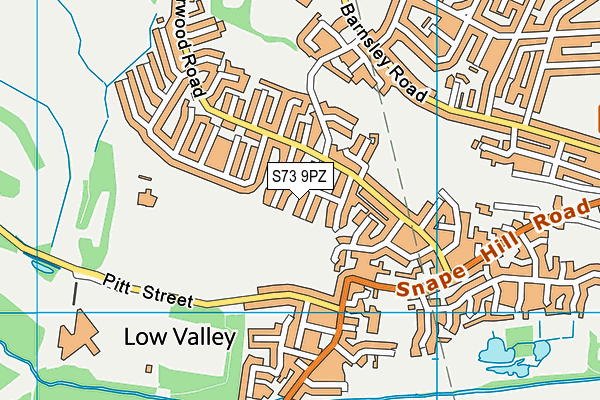 S73 9PZ map - OS VectorMap District (Ordnance Survey)
