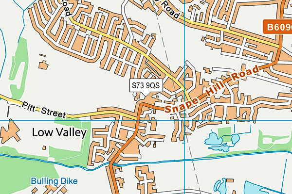 S73 9QS map - OS VectorMap District (Ordnance Survey)