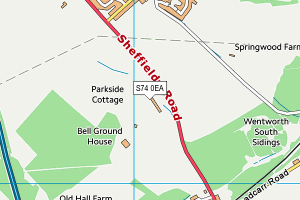 S74 0EA map - OS VectorMap District (Ordnance Survey)