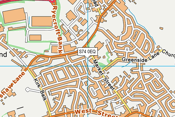 S74 0EQ map - OS VectorMap District (Ordnance Survey)