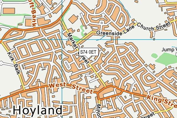 S74 0ET map - OS VectorMap District (Ordnance Survey)