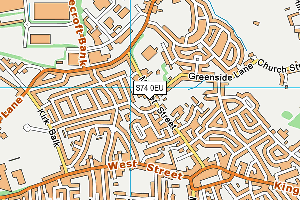 S74 0EU map - OS VectorMap District (Ordnance Survey)