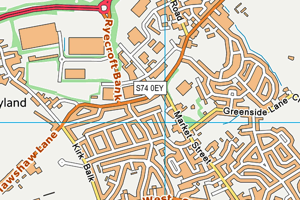 S74 0EY map - OS VectorMap District (Ordnance Survey)