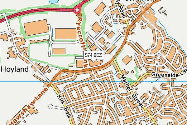 S74 0EZ map - OS VectorMap District (Ordnance Survey)