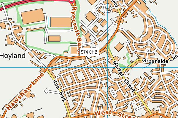 S74 0HB map - OS VectorMap District (Ordnance Survey)