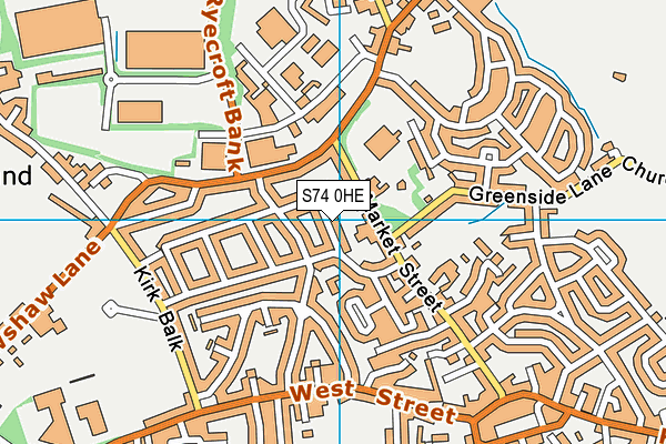 S74 0HE map - OS VectorMap District (Ordnance Survey)