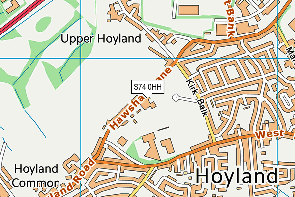 S74 0HH map - OS VectorMap District (Ordnance Survey)