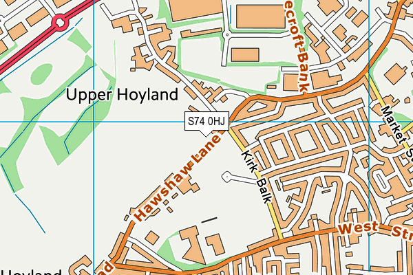 S74 0HJ map - OS VectorMap District (Ordnance Survey)