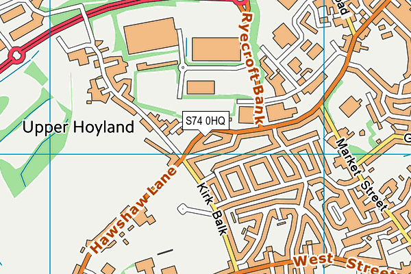 S74 0HQ map - OS VectorMap District (Ordnance Survey)