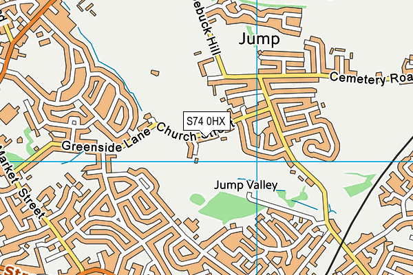 S74 0HX map - OS VectorMap District (Ordnance Survey)