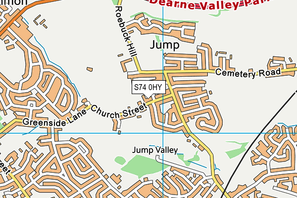 S74 0HY map - OS VectorMap District (Ordnance Survey)