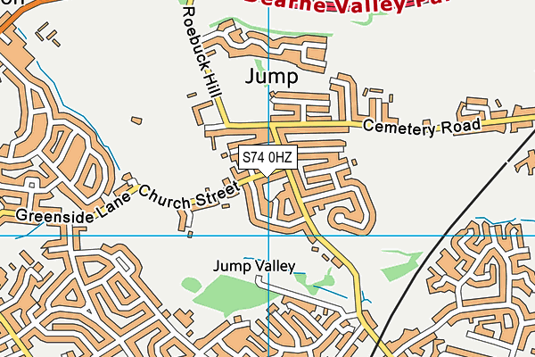 S74 0HZ map - OS VectorMap District (Ordnance Survey)