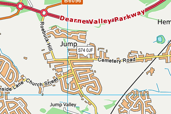 S74 0JF map - OS VectorMap District (Ordnance Survey)