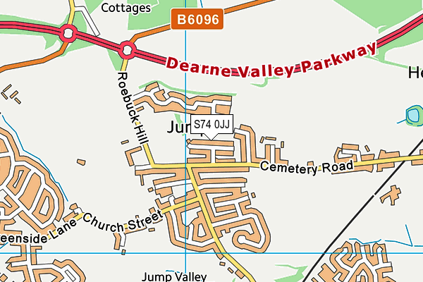 S74 0JJ map - OS VectorMap District (Ordnance Survey)