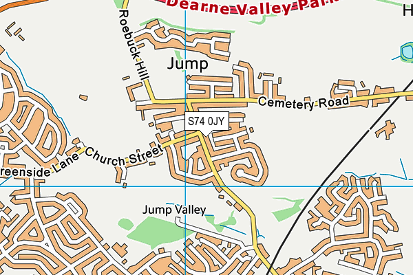 S74 0JY map - OS VectorMap District (Ordnance Survey)