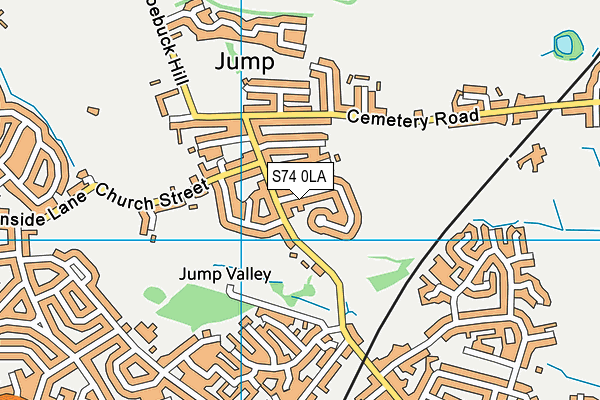 S74 0LA map - OS VectorMap District (Ordnance Survey)