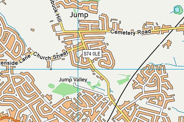 S74 0LE map - OS VectorMap District (Ordnance Survey)