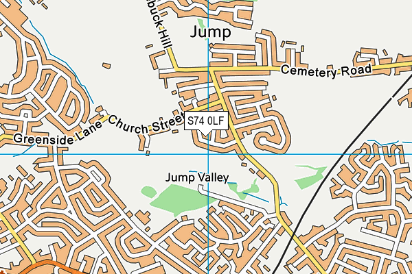 S74 0LF map - OS VectorMap District (Ordnance Survey)