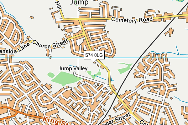 S74 0LG map - OS VectorMap District (Ordnance Survey)