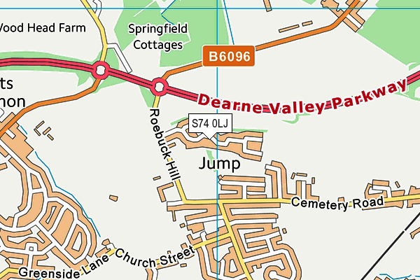 S74 0LJ map - OS VectorMap District (Ordnance Survey)