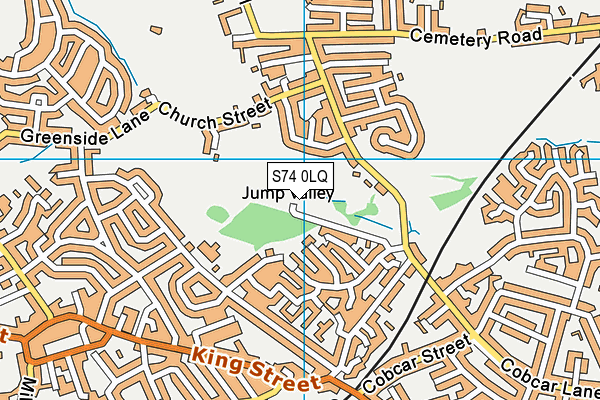 S74 0LQ map - OS VectorMap District (Ordnance Survey)