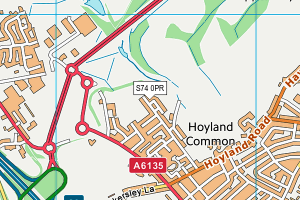 S74 0PR map - OS VectorMap District (Ordnance Survey)