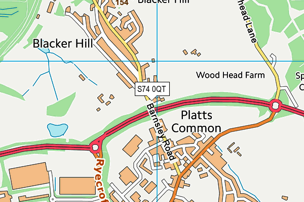 Platts Common Recreation Ground map (S74 0QT) - OS VectorMap District (Ordnance Survey)
