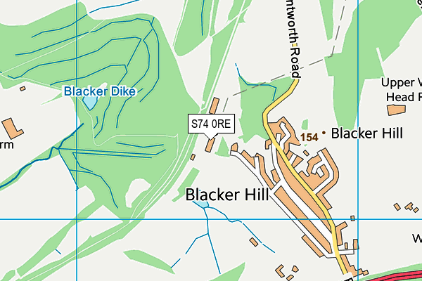 S74 0RE map - OS VectorMap District (Ordnance Survey)