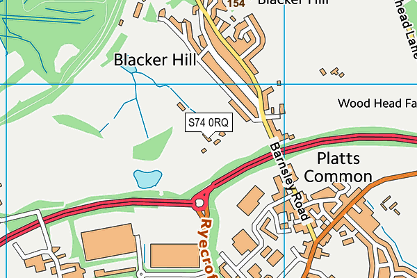 S74 0RQ map - OS VectorMap District (Ordnance Survey)