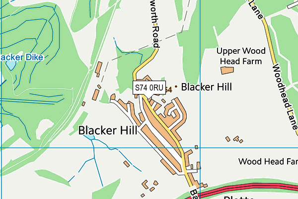 S74 0RU map - OS VectorMap District (Ordnance Survey)