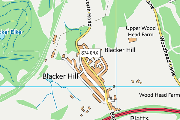 S74 0RX map - OS VectorMap District (Ordnance Survey)