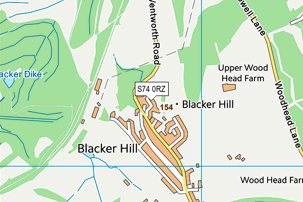 S74 0RZ map - OS VectorMap District (Ordnance Survey)