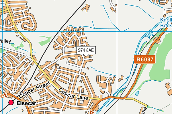 S74 8AE map - OS VectorMap District (Ordnance Survey)