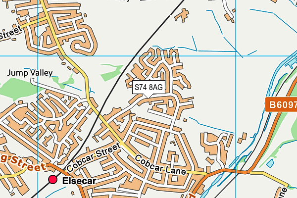 S74 8AG map - OS VectorMap District (Ordnance Survey)