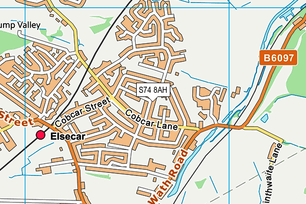 S74 8AH map - OS VectorMap District (Ordnance Survey)