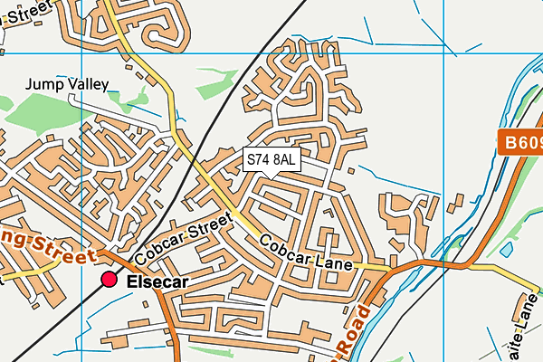 S74 8AL map - OS VectorMap District (Ordnance Survey)