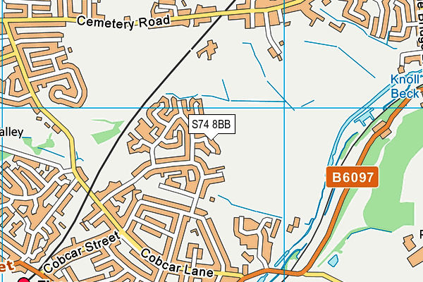 S74 8BB map - OS VectorMap District (Ordnance Survey)