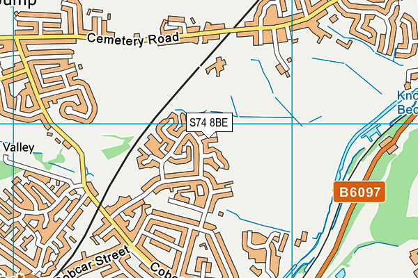 S74 8BE map - OS VectorMap District (Ordnance Survey)